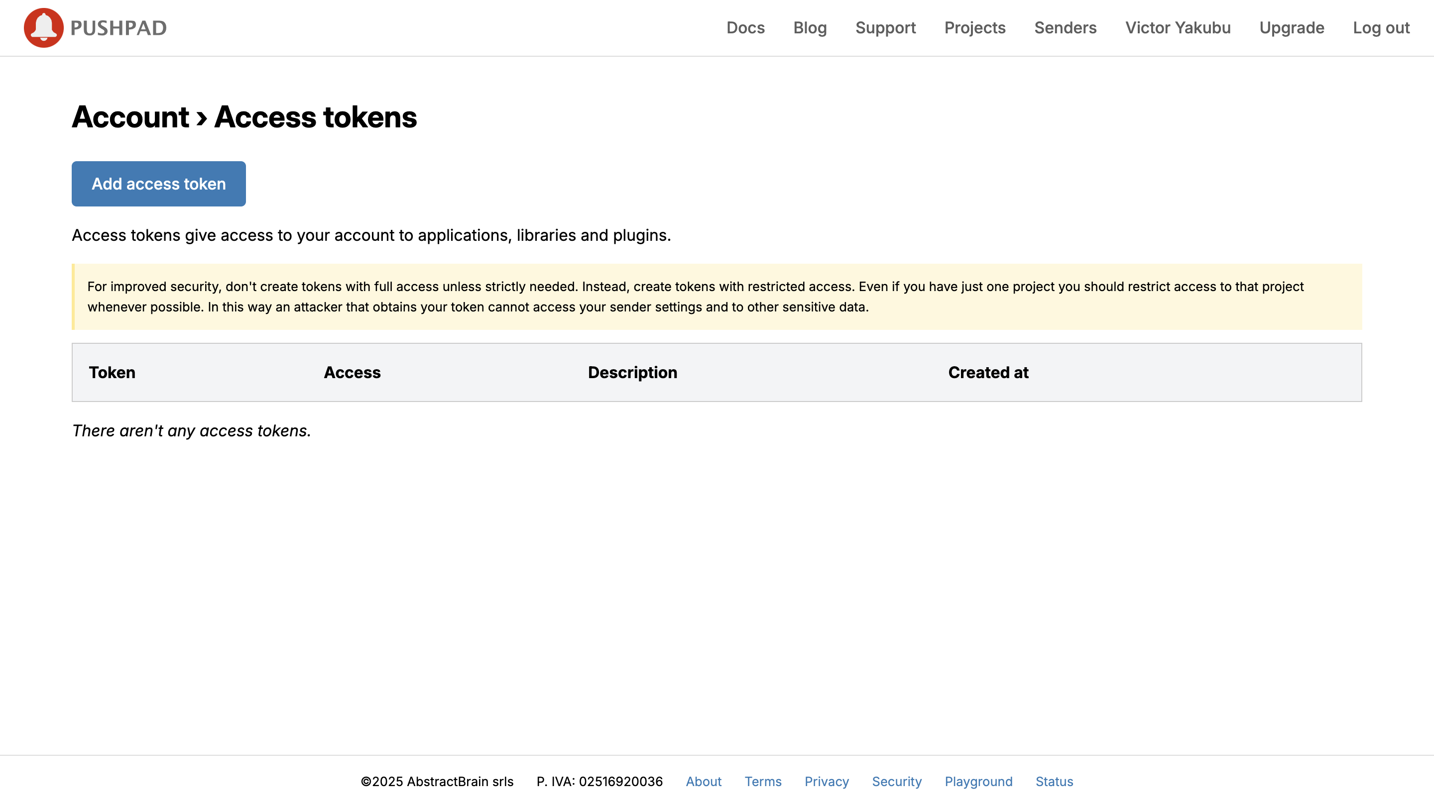 Add access token